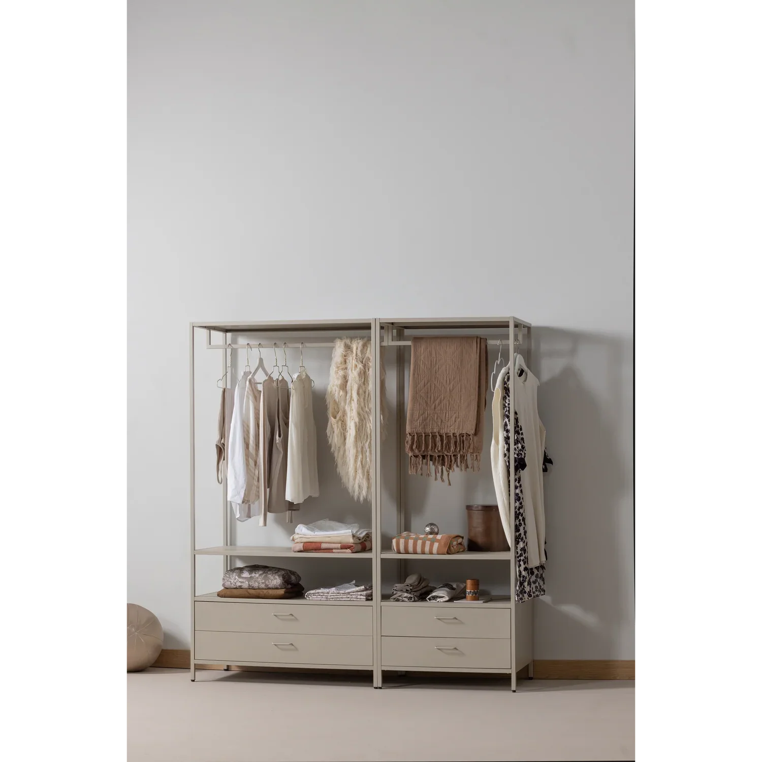 FERRIS OPEN WARDROBE 100 CM METAL SAND