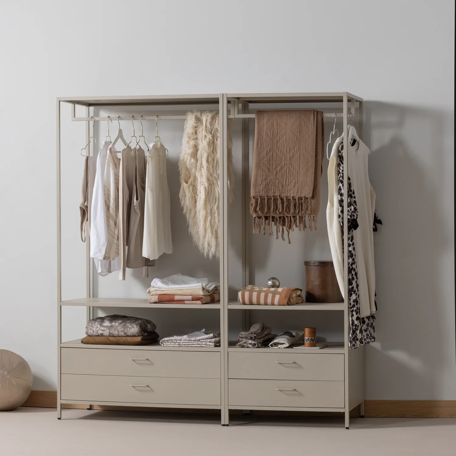 FERRIS OPEN WARDROBE 100 CM METAL SAND
