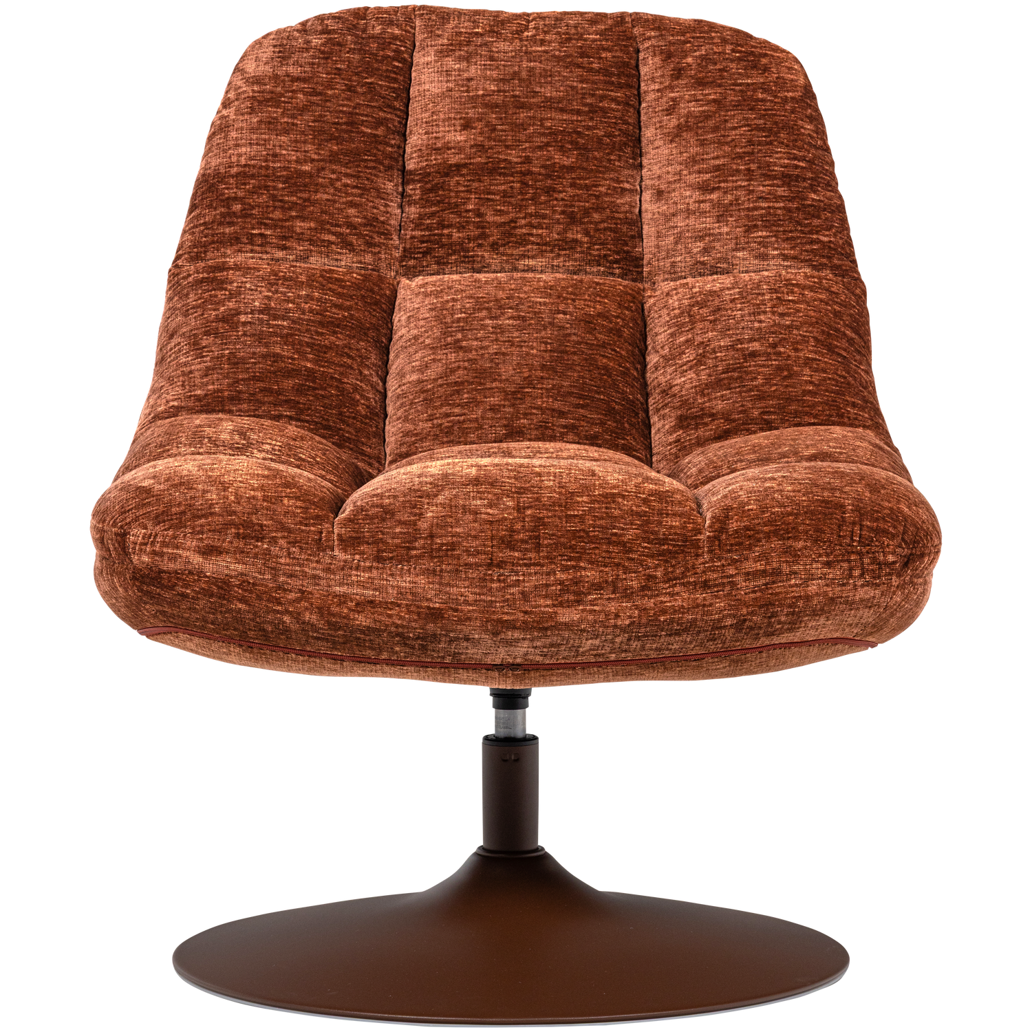 ELVI SWIVEL ARMCHAIR CHENILLE TEXTURED RUST BROWN