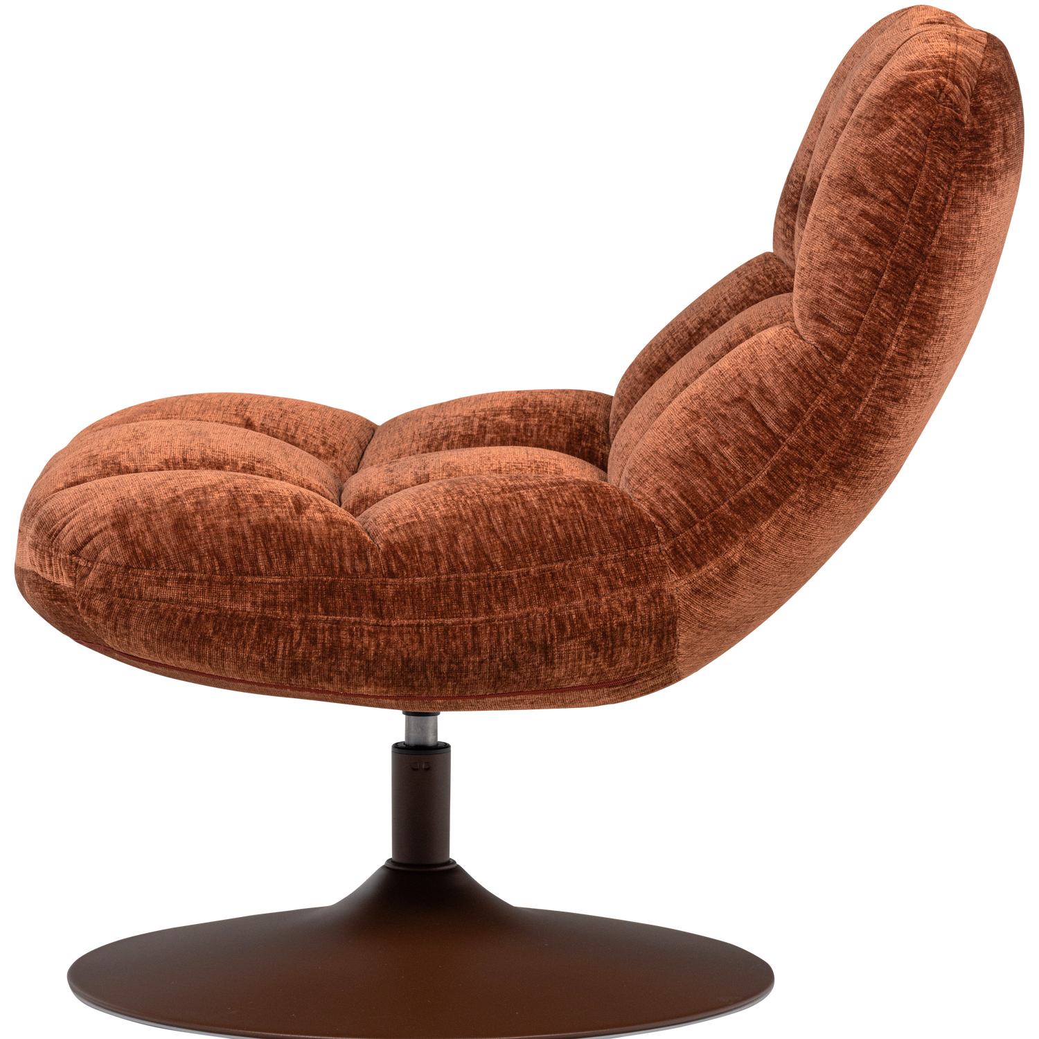 ELVI SWIVEL ARMCHAIR CHENILLE TEXTURED RUST BROWN