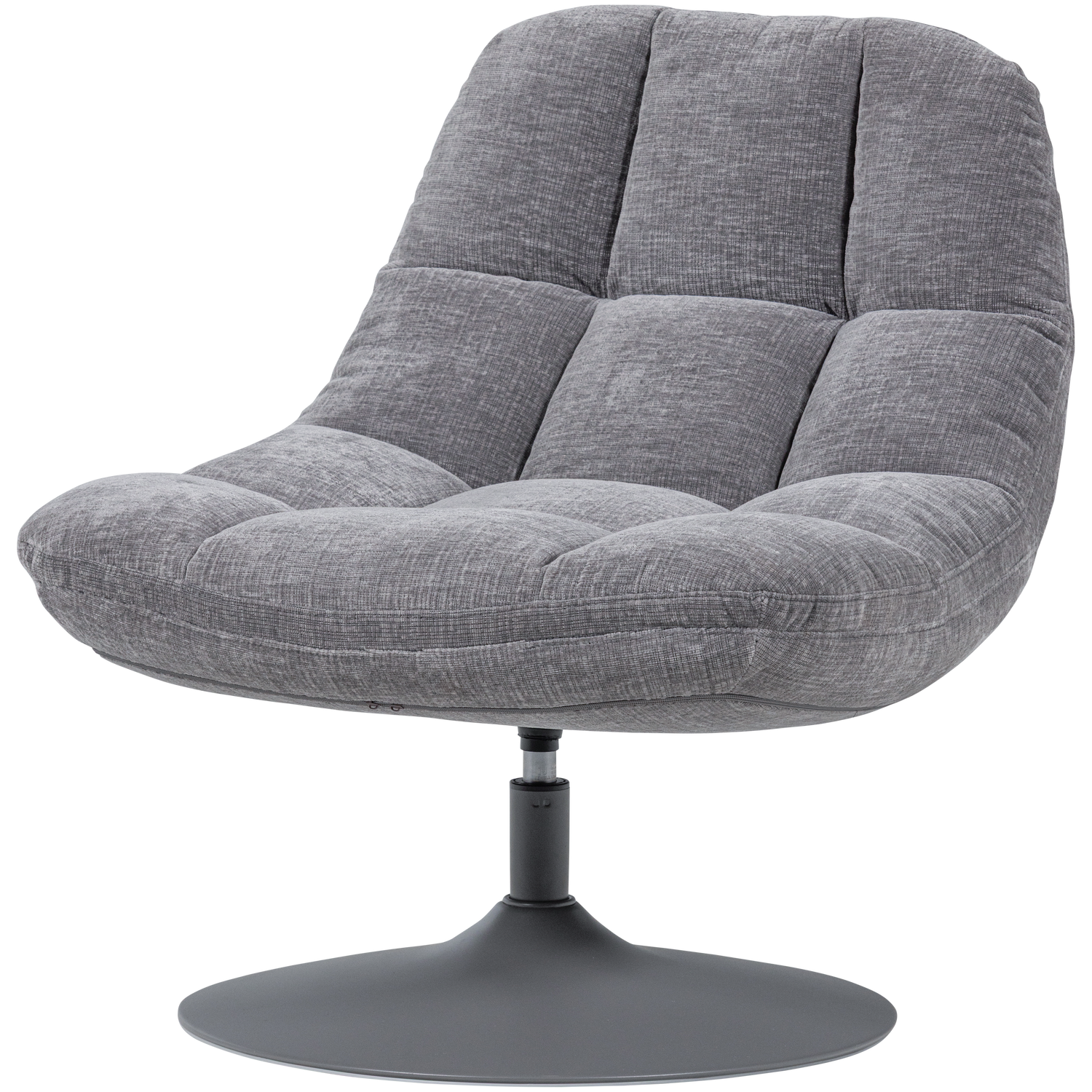 ELVI SWIVEL ARMCHAIR CHENILLE TEXTURED LIGHT GREY