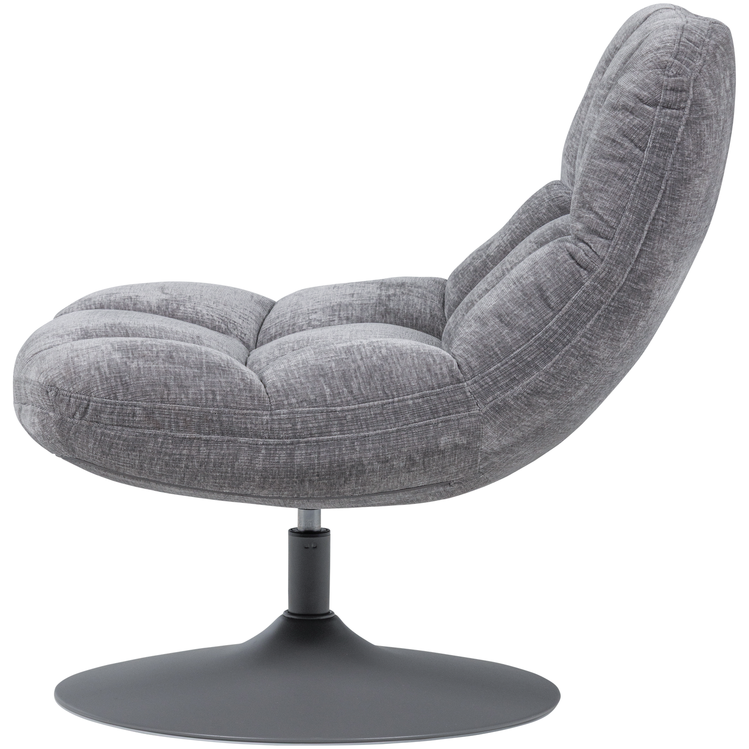 ELVI SWIVEL ARMCHAIR CHENILLE TEXTURED LIGHT GREY