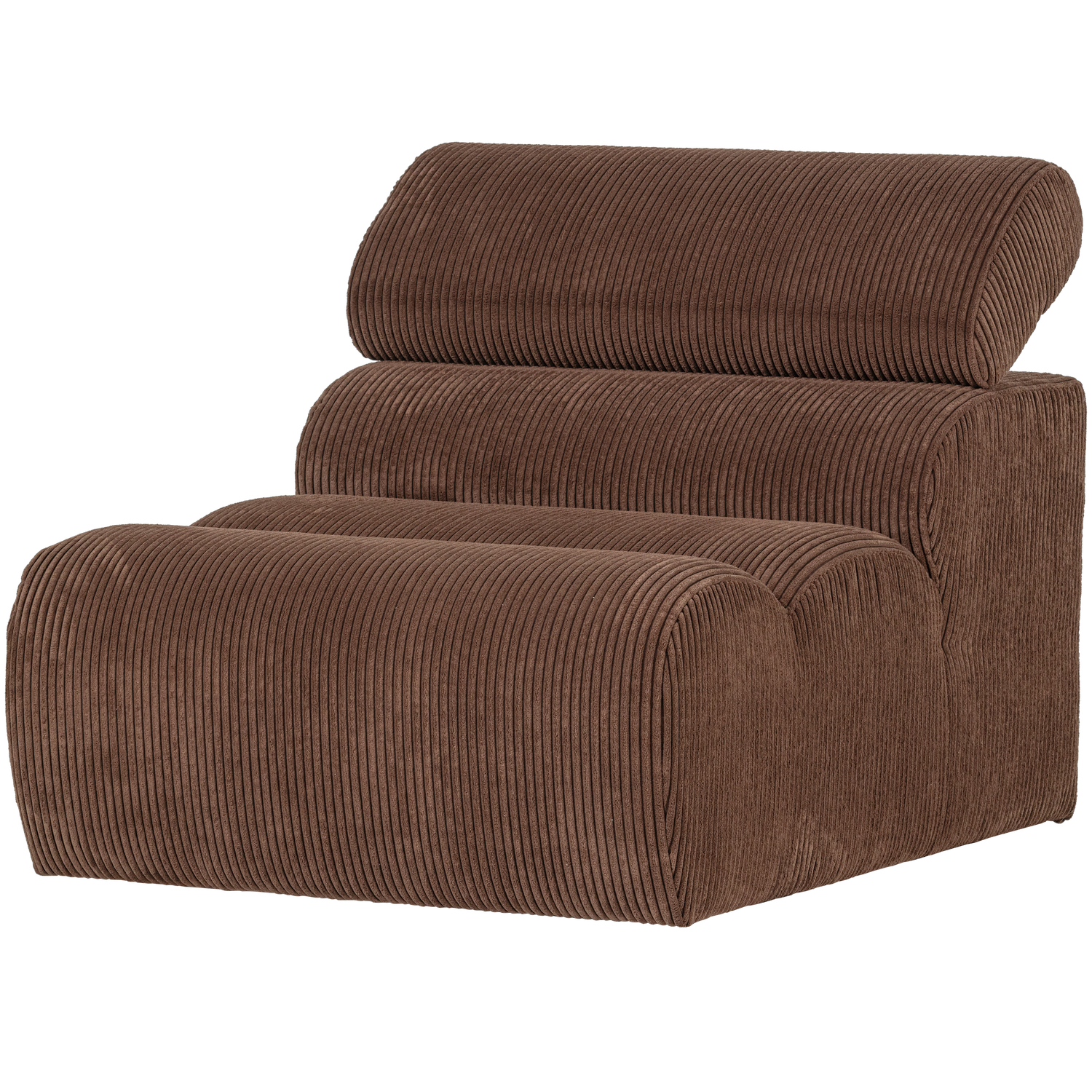 WOOOD canapea modulara NOVI 1-SEATER ELEMENT RIB FABRIC MOCHA | 88% Pes / 12% Pac | Maro | 86x82x113 cm