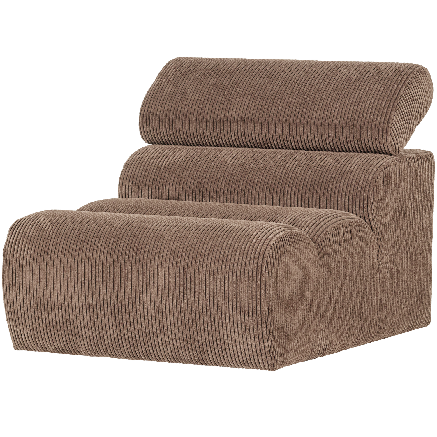 WOOOD canapea modulara NOVI 1-SEATER ELEMENT RIB FABRIC | 88% Pes / 12% Pac | Taupe | 86x82x113 cm