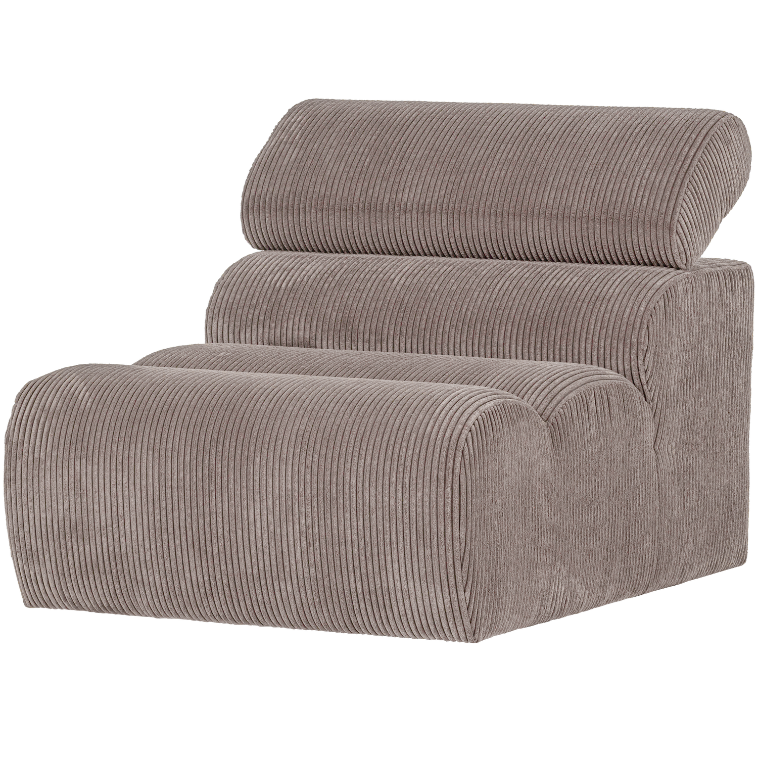 WOOOD canapea modulara NOVI 1-SEATER ELEMENT RIB FABRIC | 88% Pes / 12% Pac | Nisipiu | 86x82x113 cm