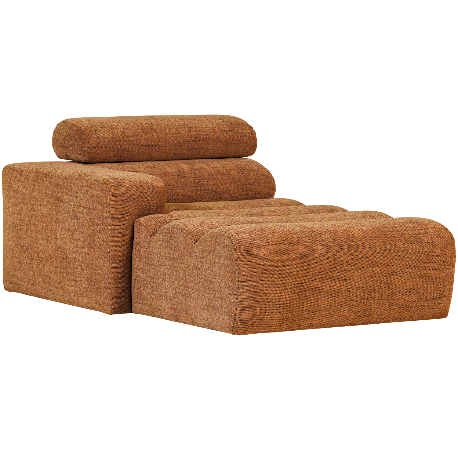 WOOOD canapea modulara NOVI CHAISE LONGUE ELEMENT | 100% Pes | Portocaliu | 86x109x173 cm
