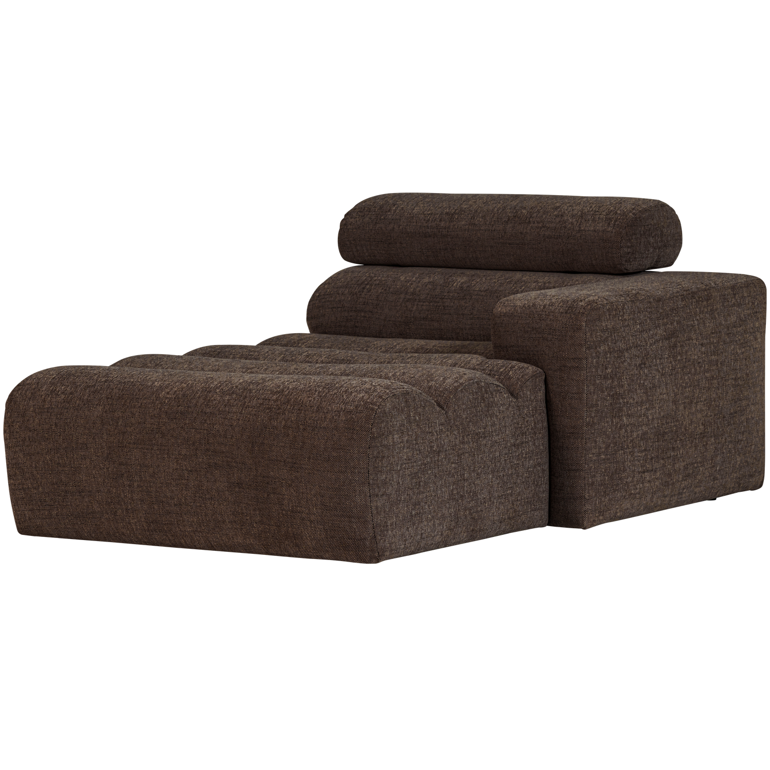 WOOOD canapea modulara NOVI CHAISE LONGUE ELEMENT | 100% Pes | Maro inchis | 86x109x173 cm