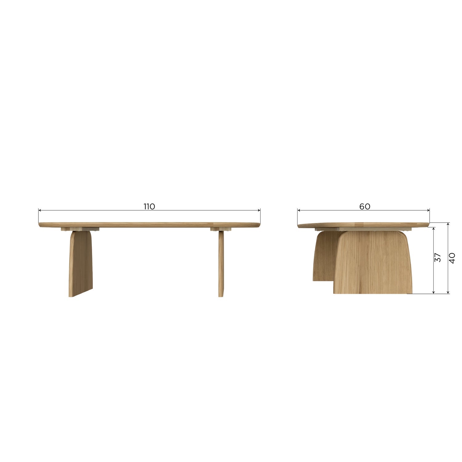 TABLO COFFEE TABLE 110 CM OAK TRANSPARANT [fsc]