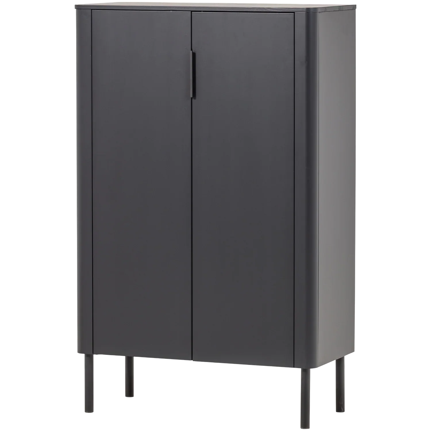 GUNNAR 2-DOORS CABINET PINE MATT BLACK [fsc]