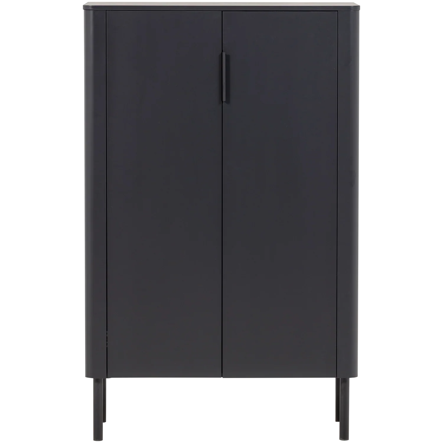 GUNNAR 2-DOORS CABINET PINE MATT BLACK [fsc]
