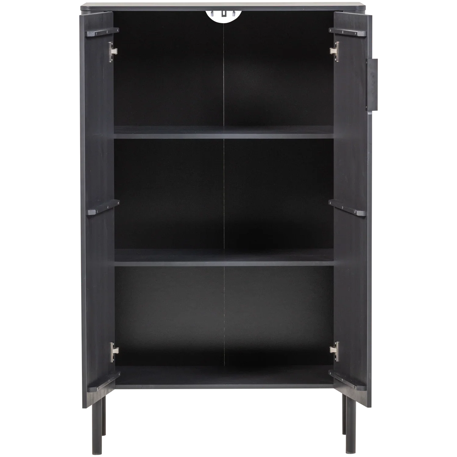 GUNNAR 2-DOORS CABINET PINE MATT BLACK [fsc]
