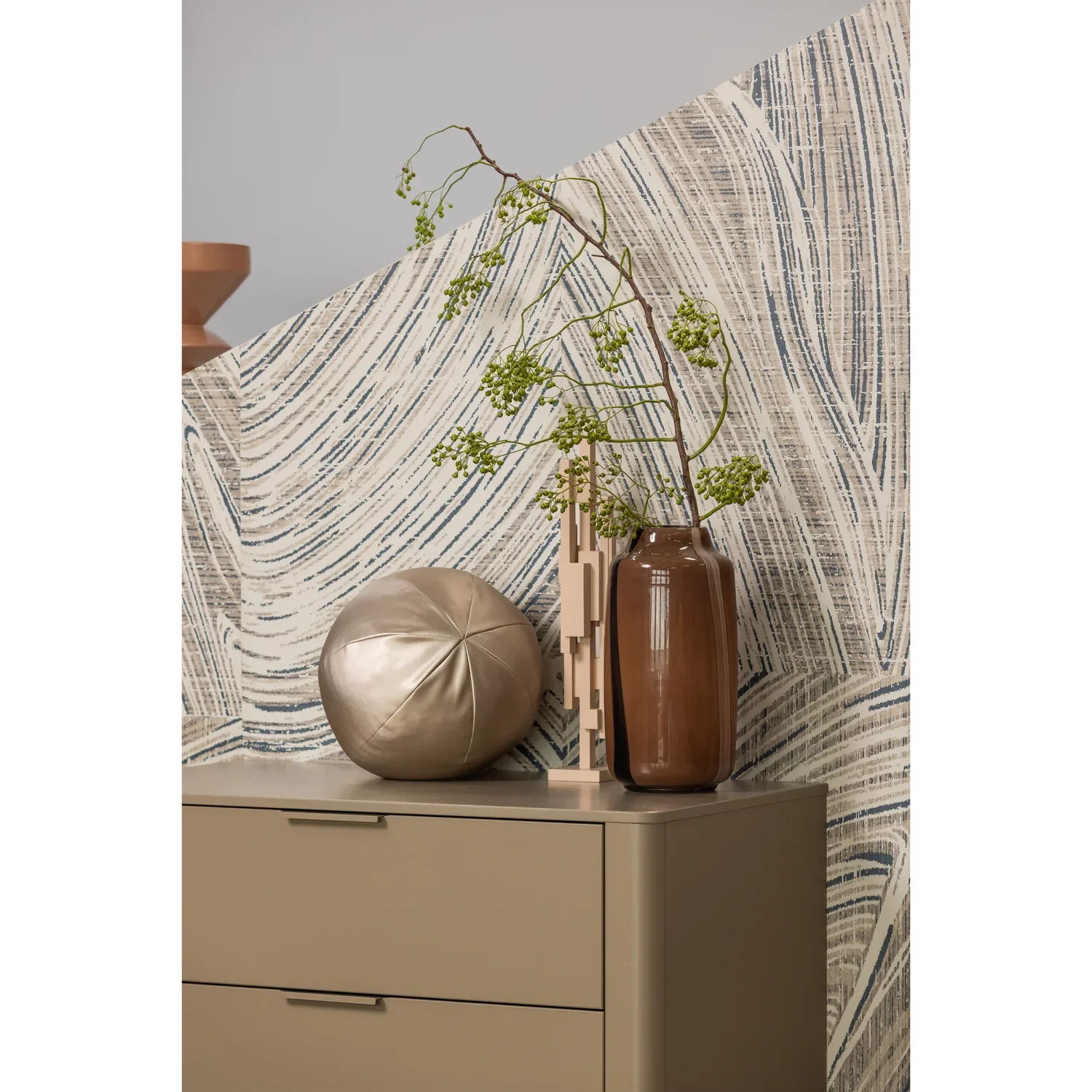 GUNNAR CABINET WITH DRAWERS PINE MUD [fsc]