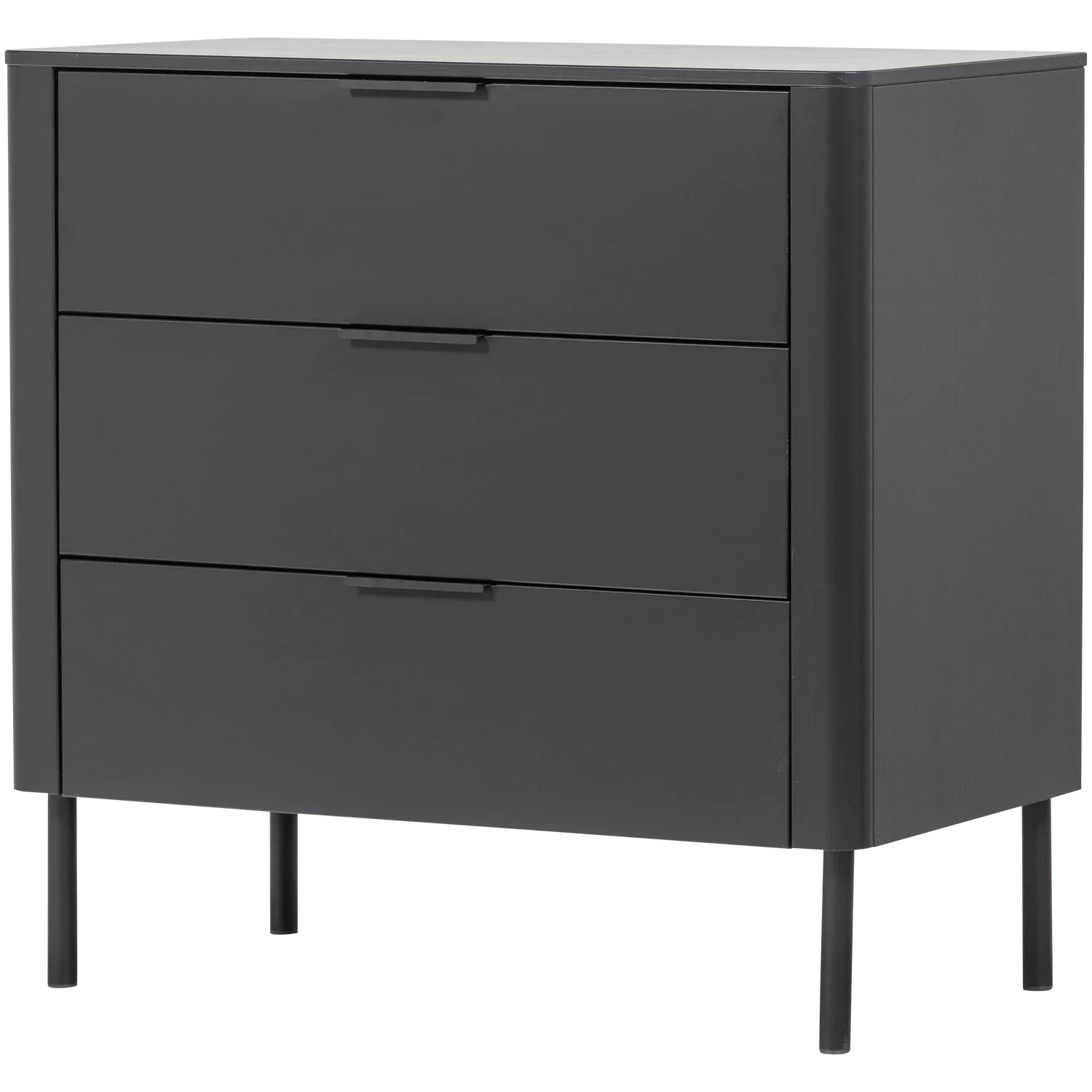 GUNNAR CABINET WITH DRAWERS PINE MATT BLACK [fsc]