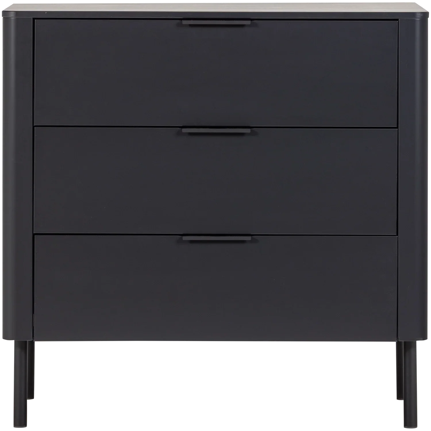 GUNNAR CABINET WITH DRAWERS PINE MATT BLACK [fsc]