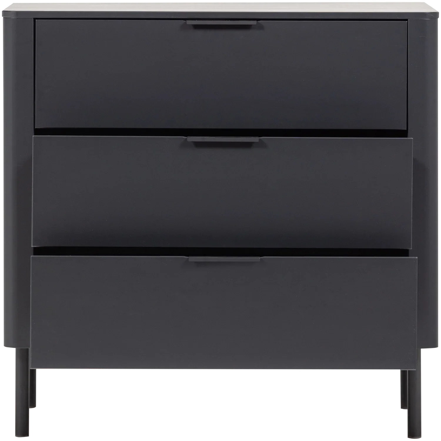GUNNAR CABINET WITH DRAWERS PINE MATT BLACK [fsc]