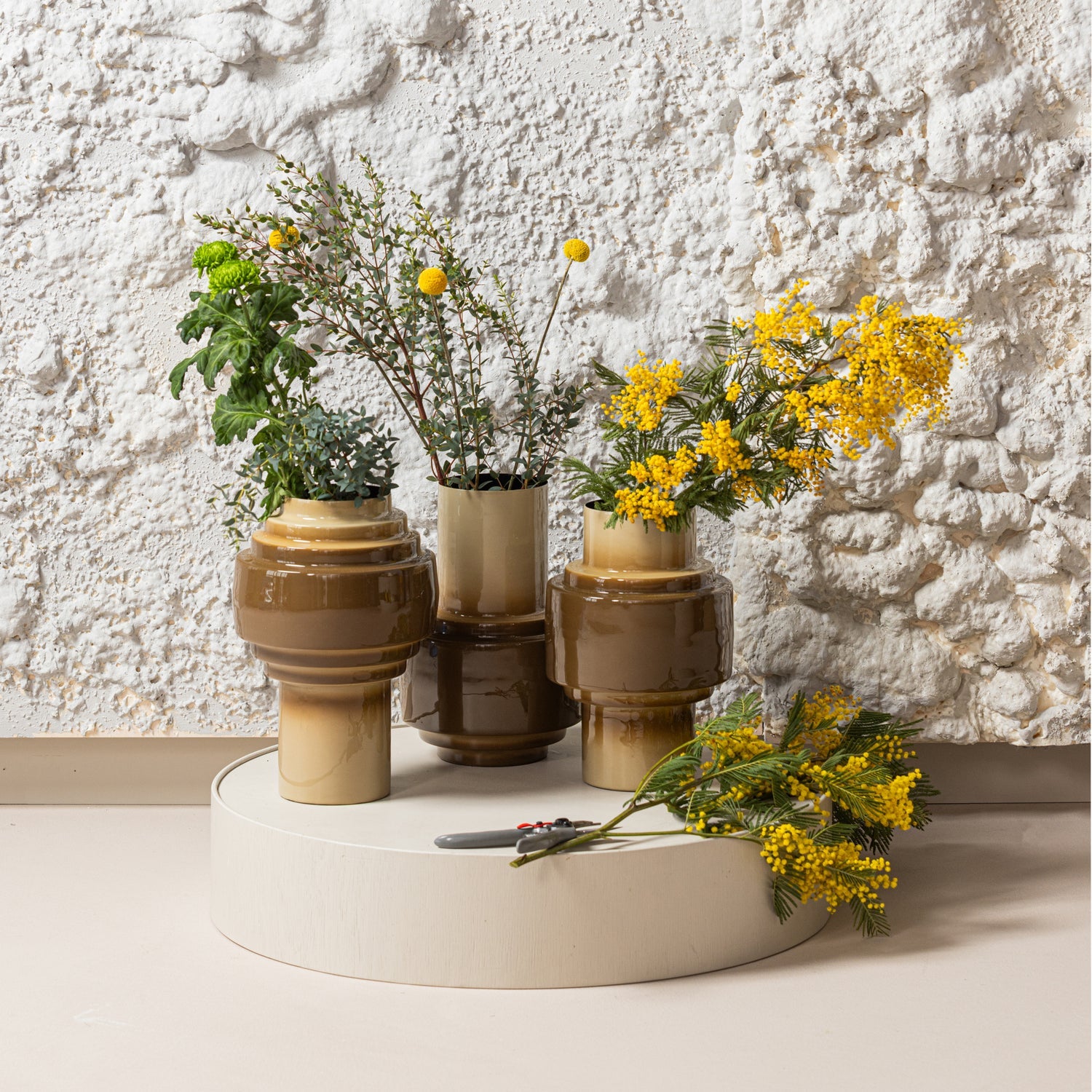 WOOOD decoratiune ORBA | Metal | Nisipiu | 36x24x24 cm