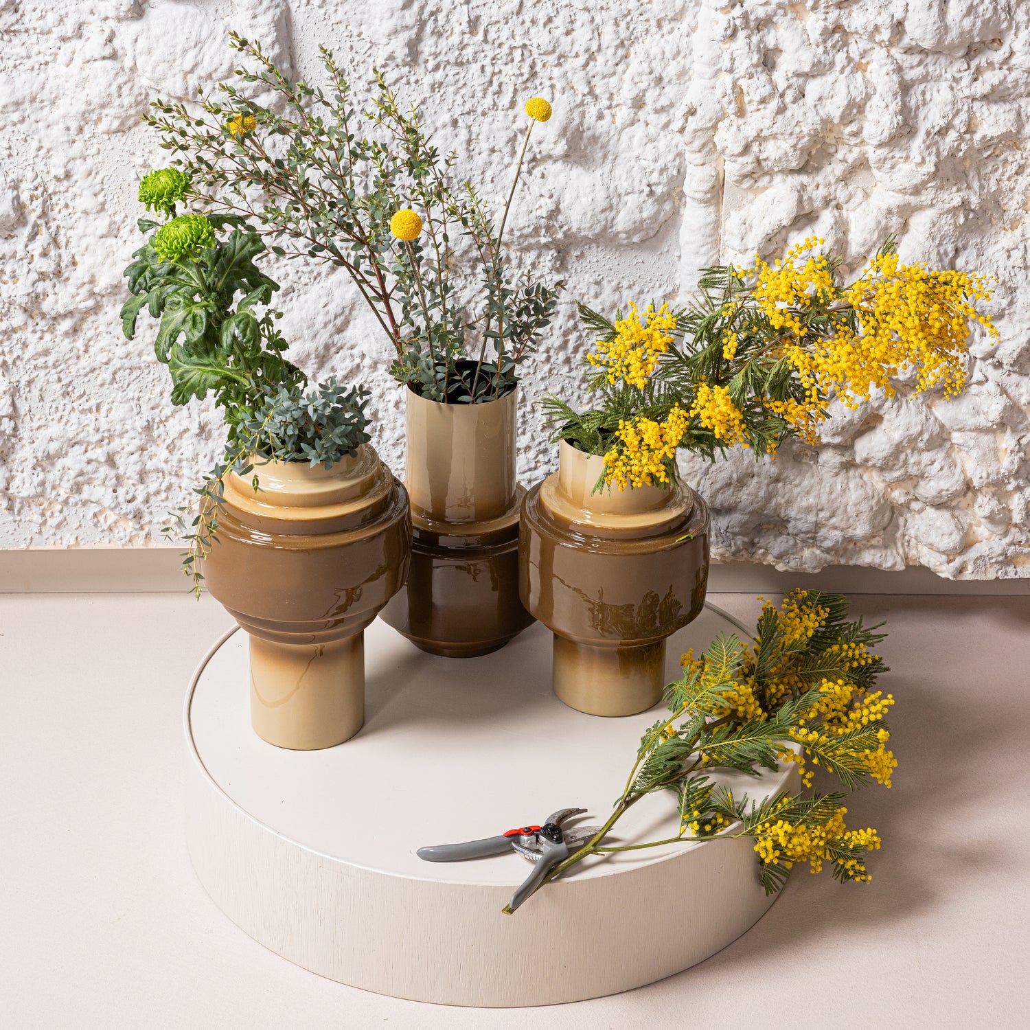 WOOOD decoratiune ORBA | Metal | Nisipiu | 35x22x22 cm