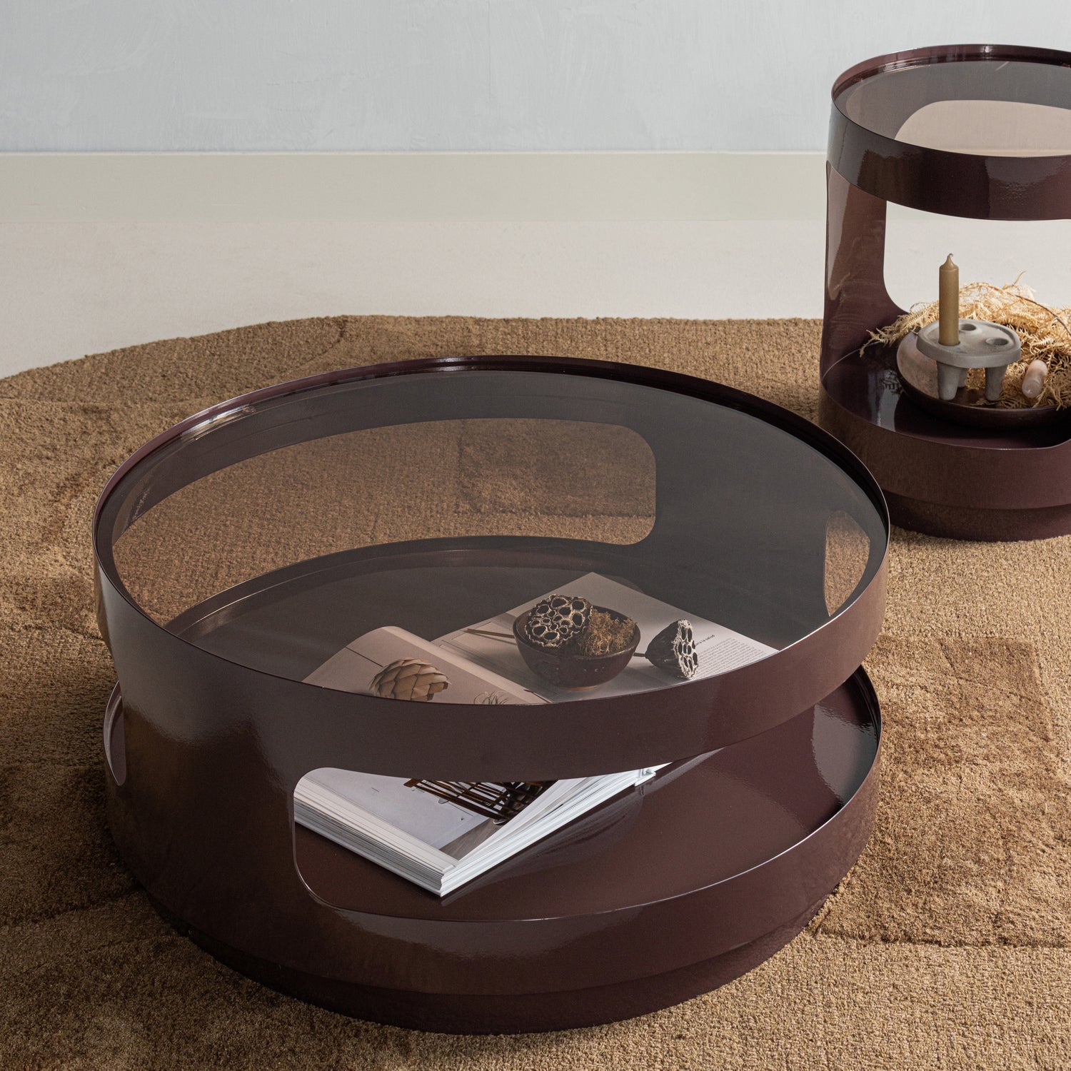 WOOOD masuta cafea SERO | Metal | Maro | 32x70x70 cm