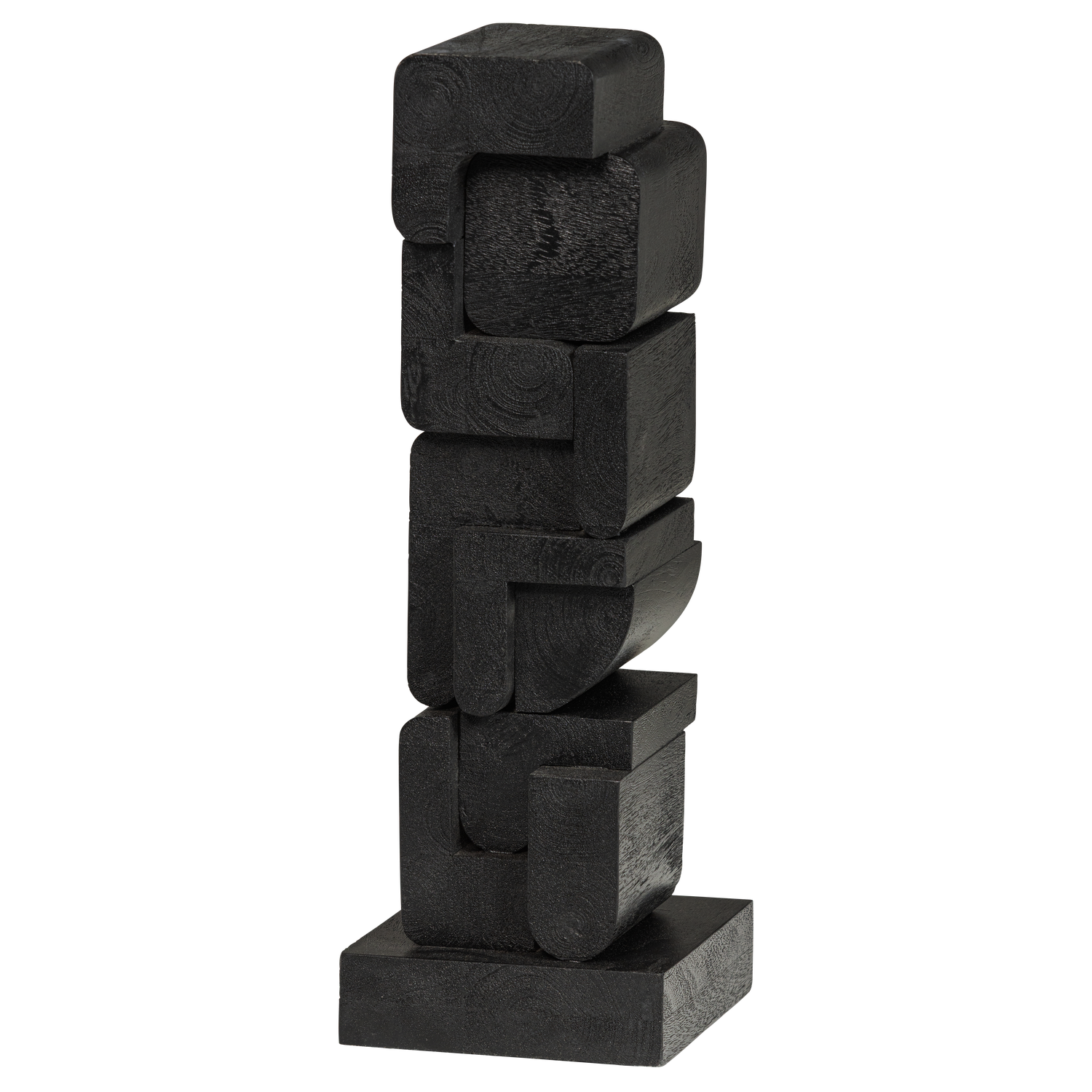 WOOOD decoratiune ISAN SCULPTURE ORNAMENT WOOD | Lemn | Negru | 53x18x18 cm