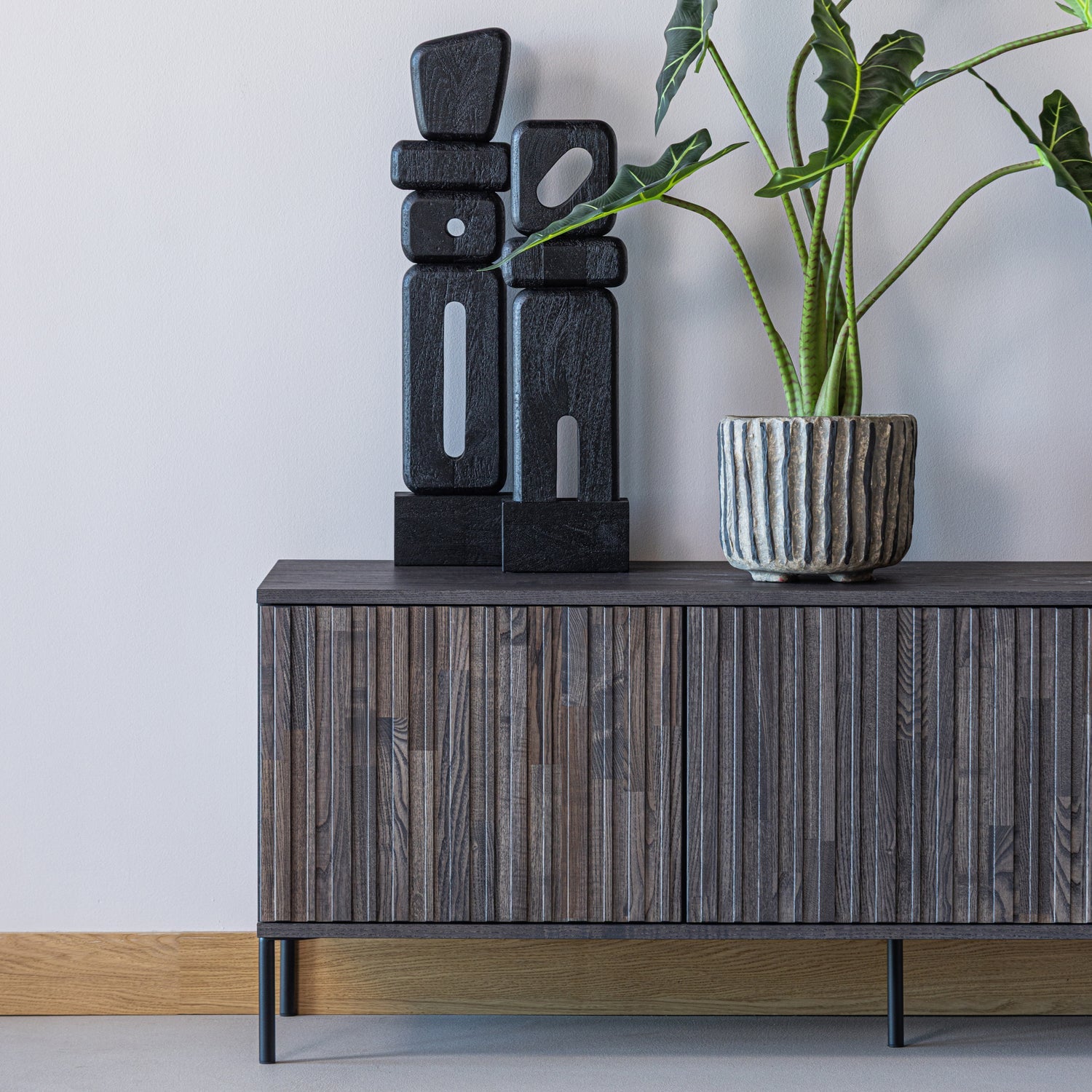 WOOOD decoratiune ELON SCULPTURE ORNAMENTS WOOD | Lemn mango | Negru | 66x15x8 cm