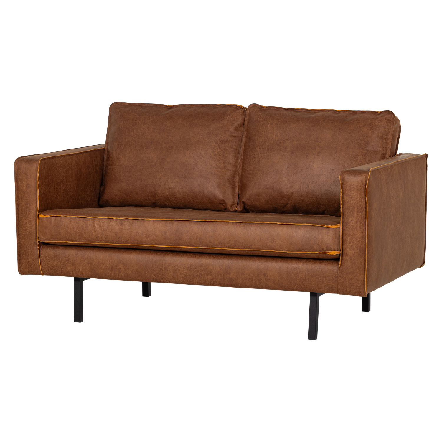 WOOOD canapea 2 locuri RODEO | Piele | Coniac | 85x150x86 cm