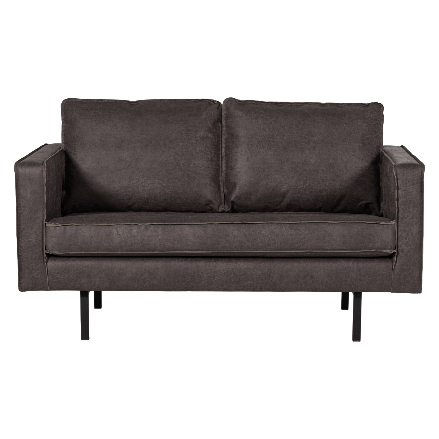 WOOOD canapea 2 locuri RODEO | Piele | Negru | 85x150x86 cm