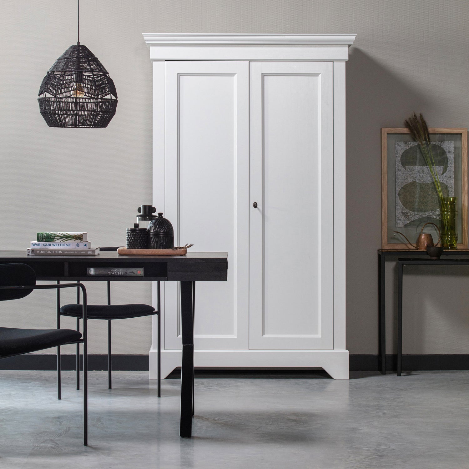 WOOOD scaun dining IVY | 100% Pes | Negru | 74x52x50 cm