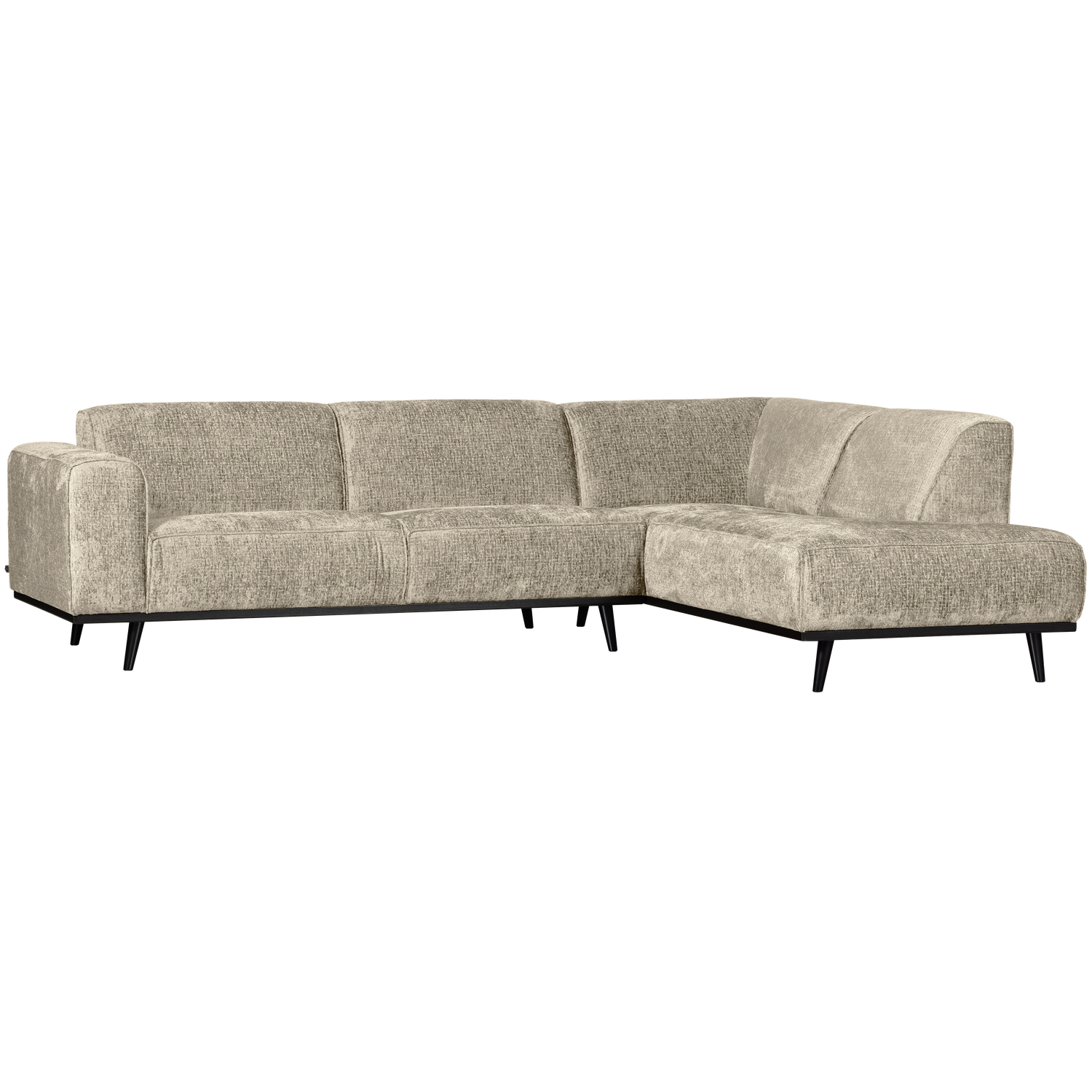 STATEMENT CORNER SOFA RIGHT STRUCTURE VELVET WHEATFIELD