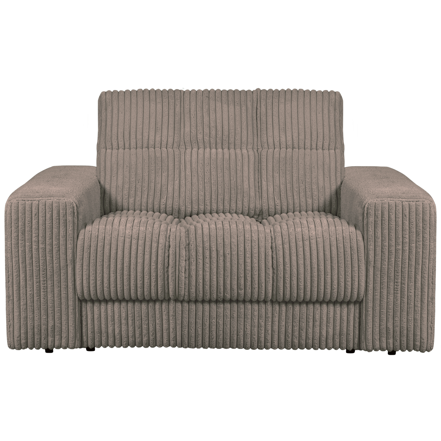 WOOOD fotoliu SECOND DATE LOVESEAT RIB FABRIC MUD | 100% Pes | Mud | 78x136x101 cm