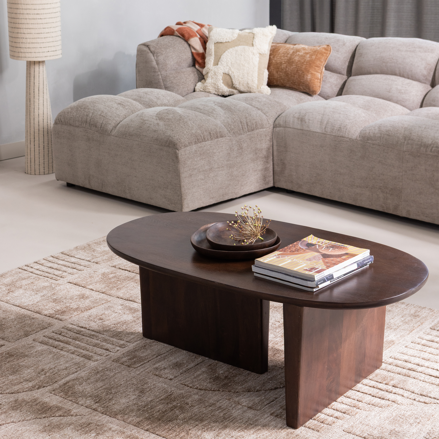 SEAM COFFEE TABLE MANGO WOOD DARK BROWN