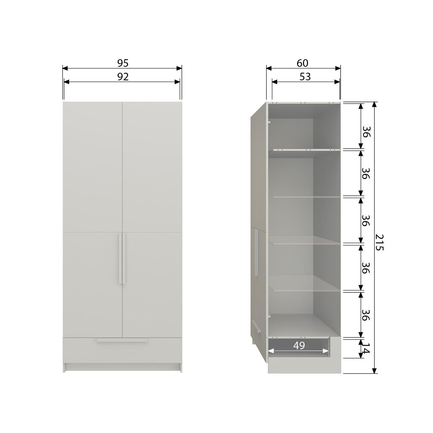 PURE 2 DRS WARDROBE SPLIT PINE DUST [fsc]