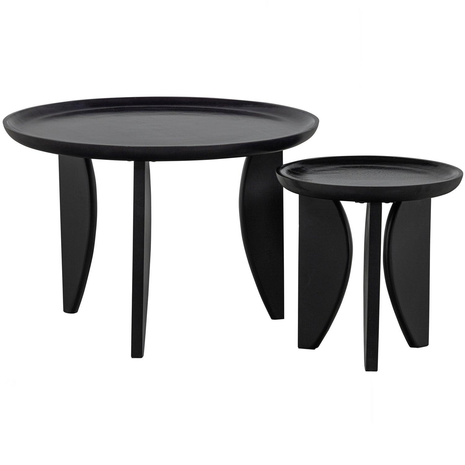 SET OF 2 - HIGH HEELS SIDETABLES MANGO WOOD GLOSS BLACK