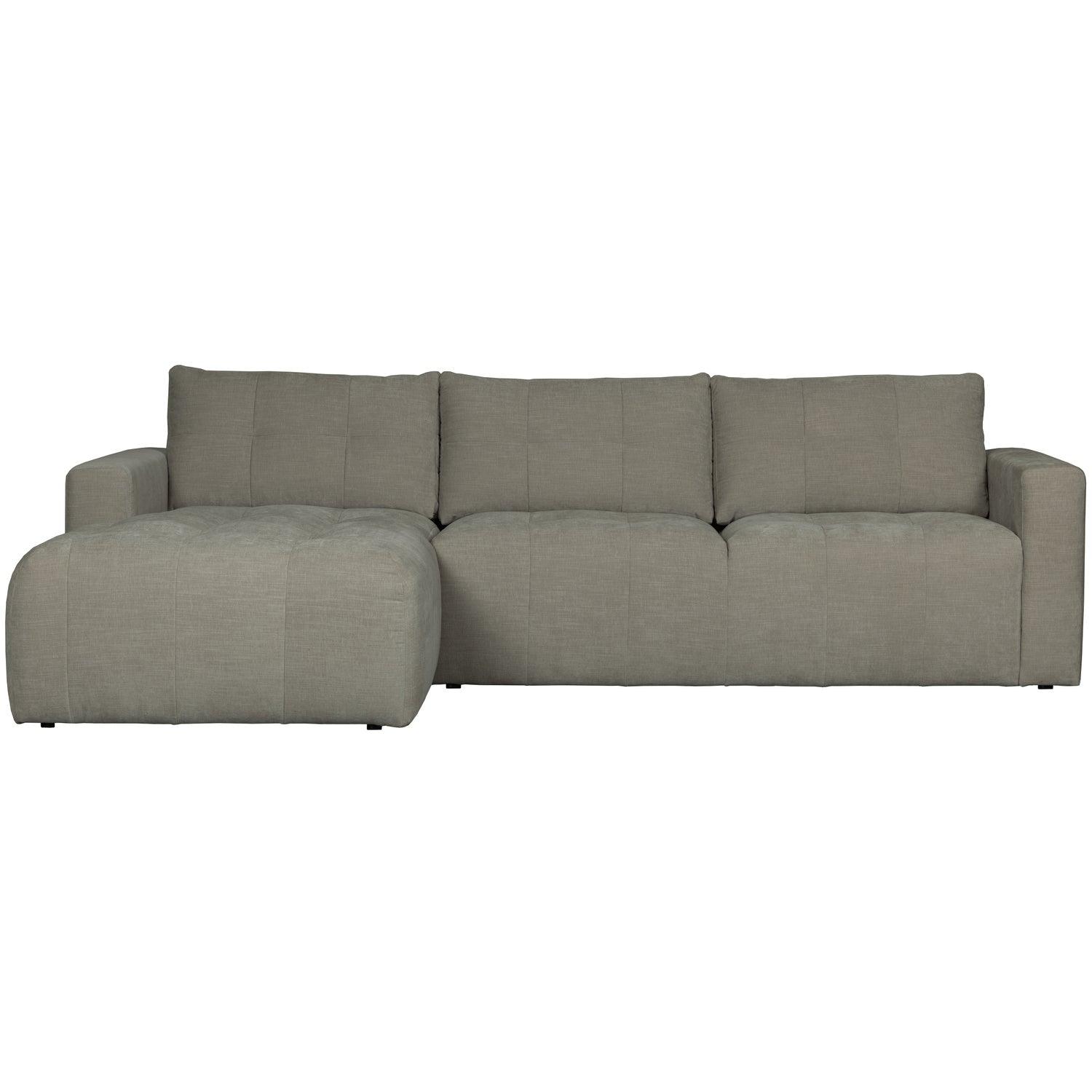 BAR CHAISE LONGUE WOVEN FABRIC LEFT WARM GREY