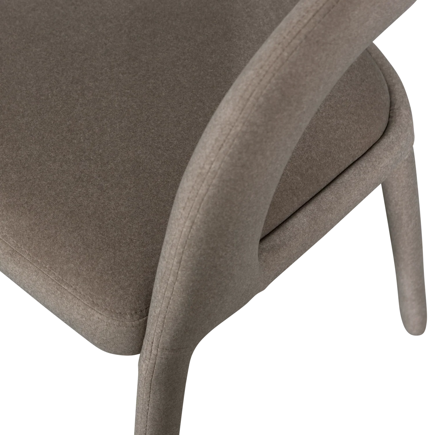 ARMS DINING CHAIR FELT BROWN