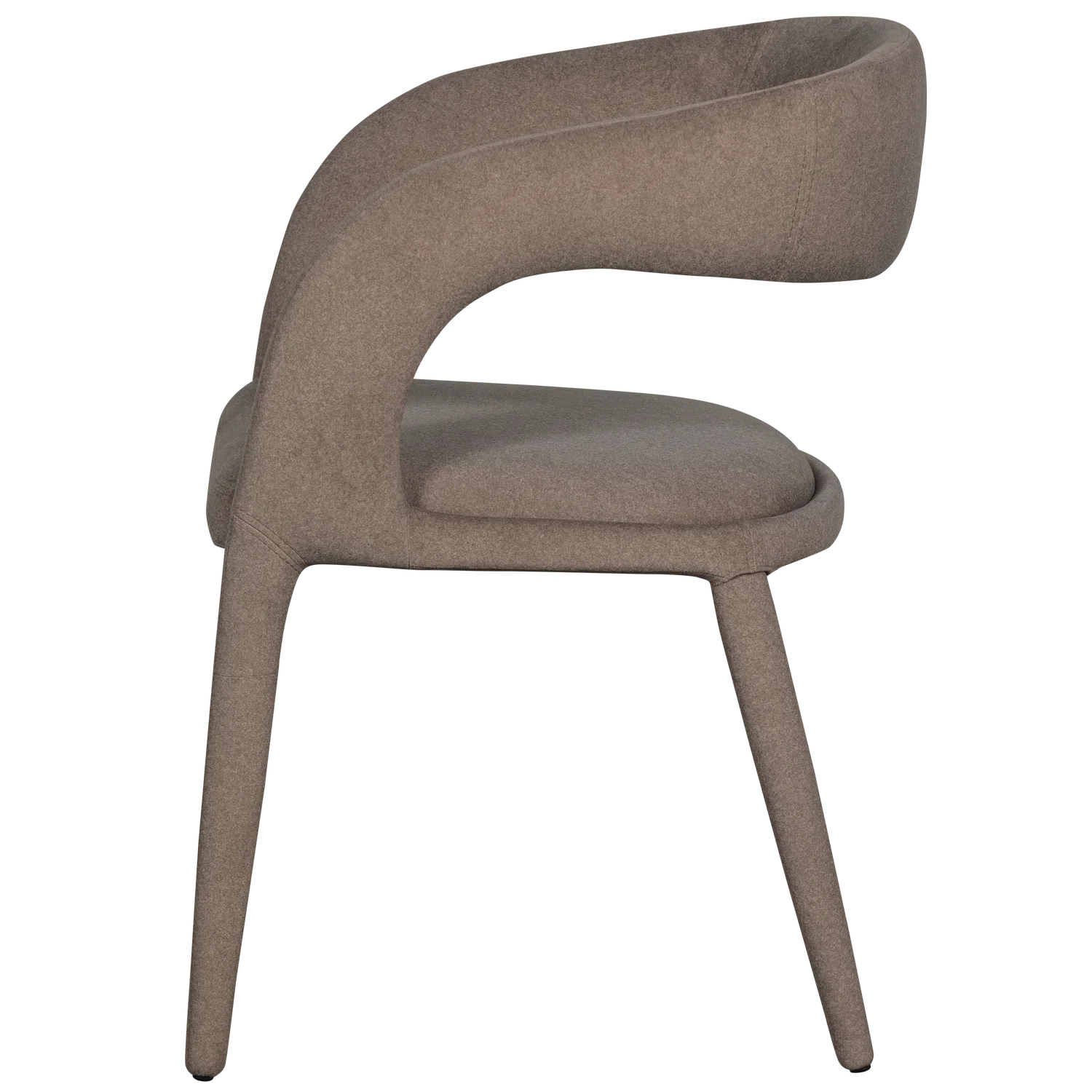 ARMS DINING CHAIR FELT BROWN