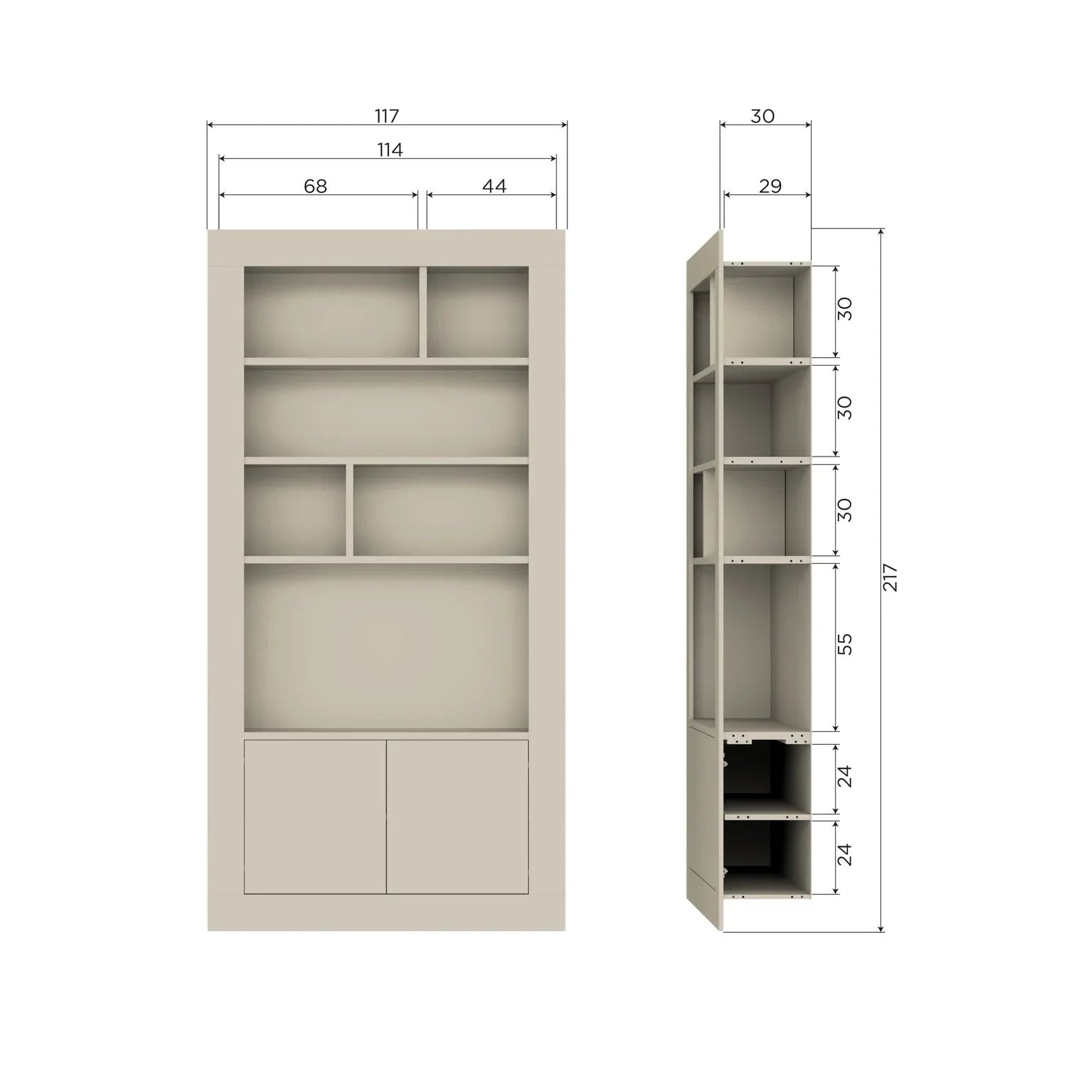 WALLCOVER WALL CABINET 117CM PINE DUST [fsc]