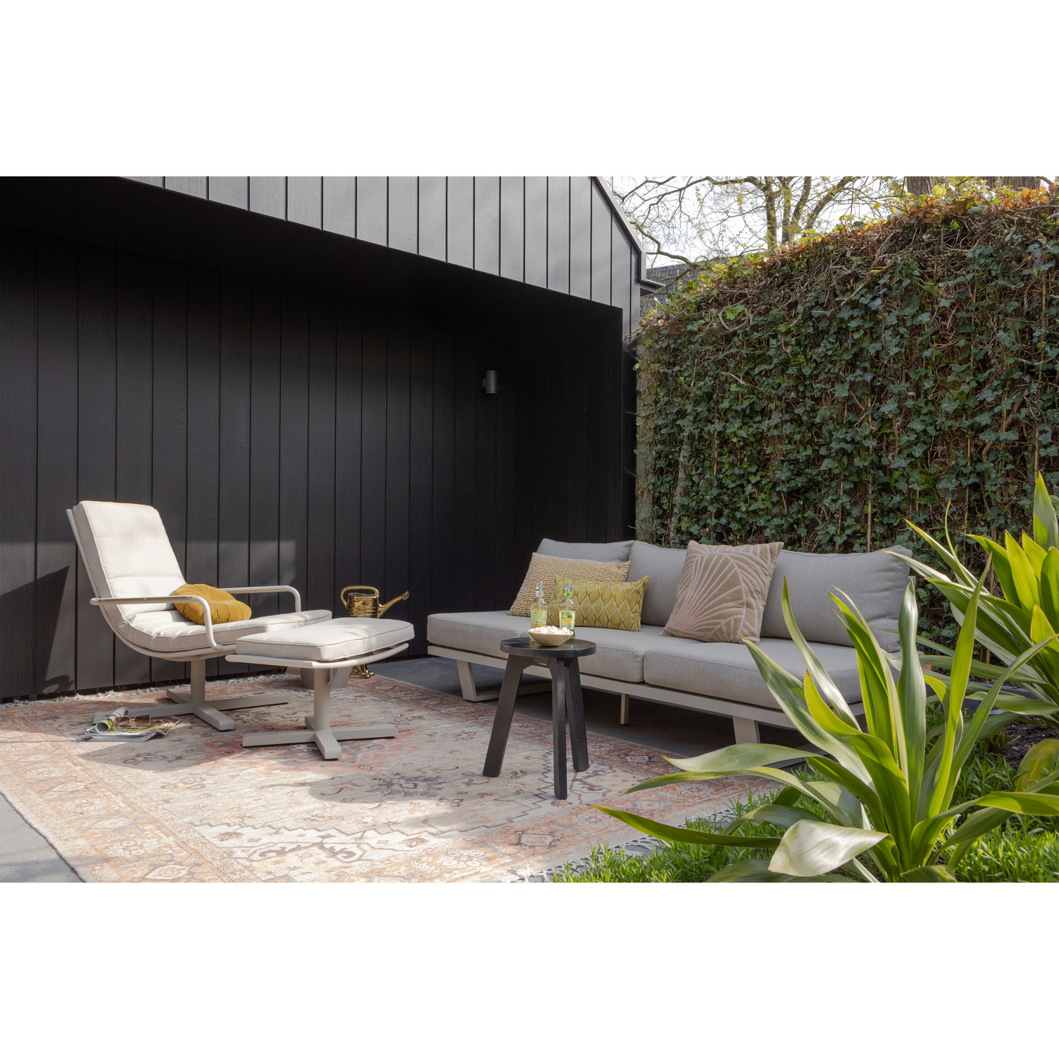 WOOOD scaun gradina COOSA | Aluminiu | Nisipiu | 43x64x40 cm