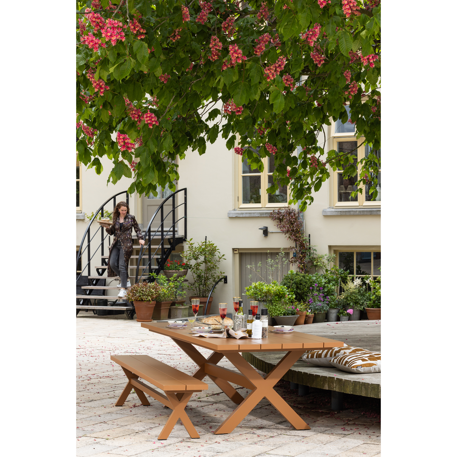WOOOD masa gradina DELTA PICKNICK | Aluminiu | Terra | 75x220x105 cm