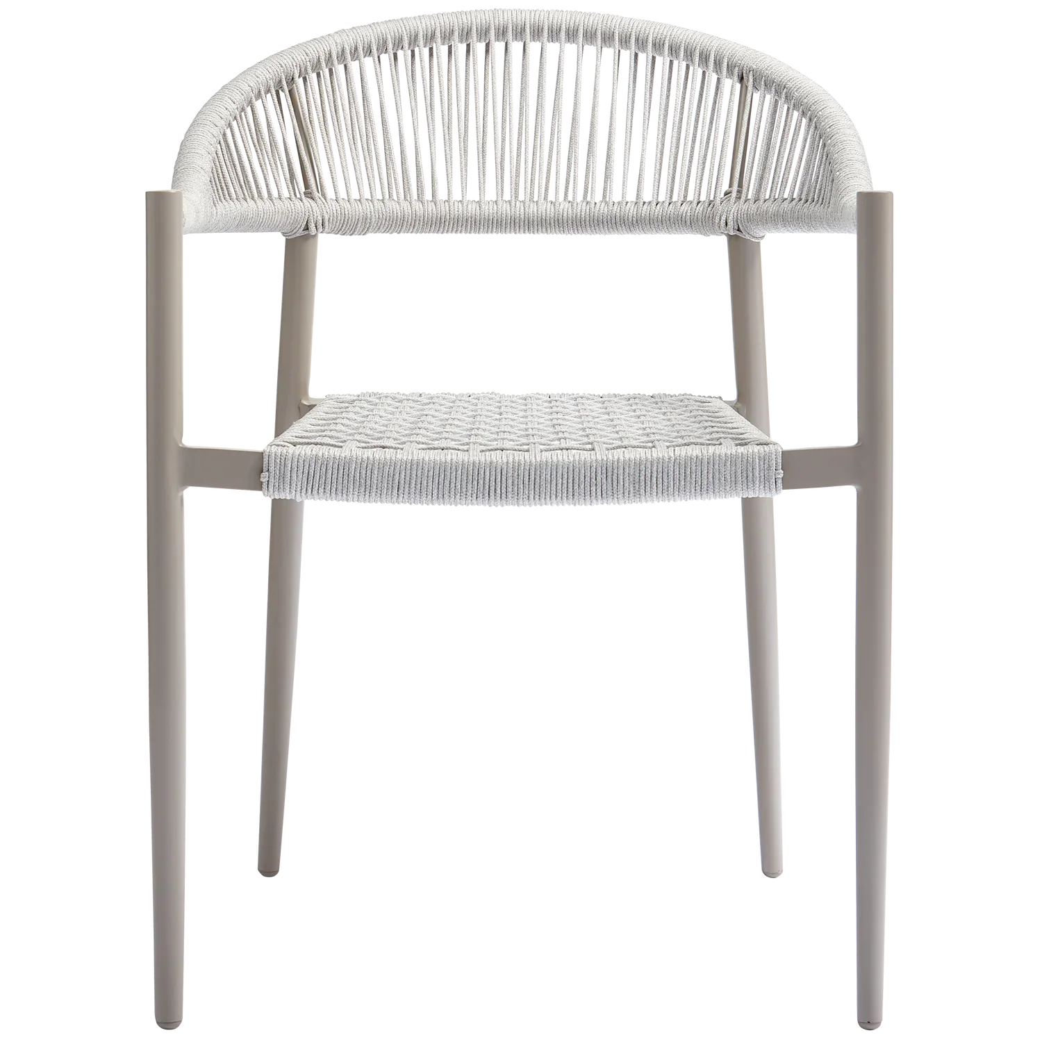 YELLOW GARDEN CHAIR ROPE/ALUMINIUM LIGHT GREY - SET OF 2