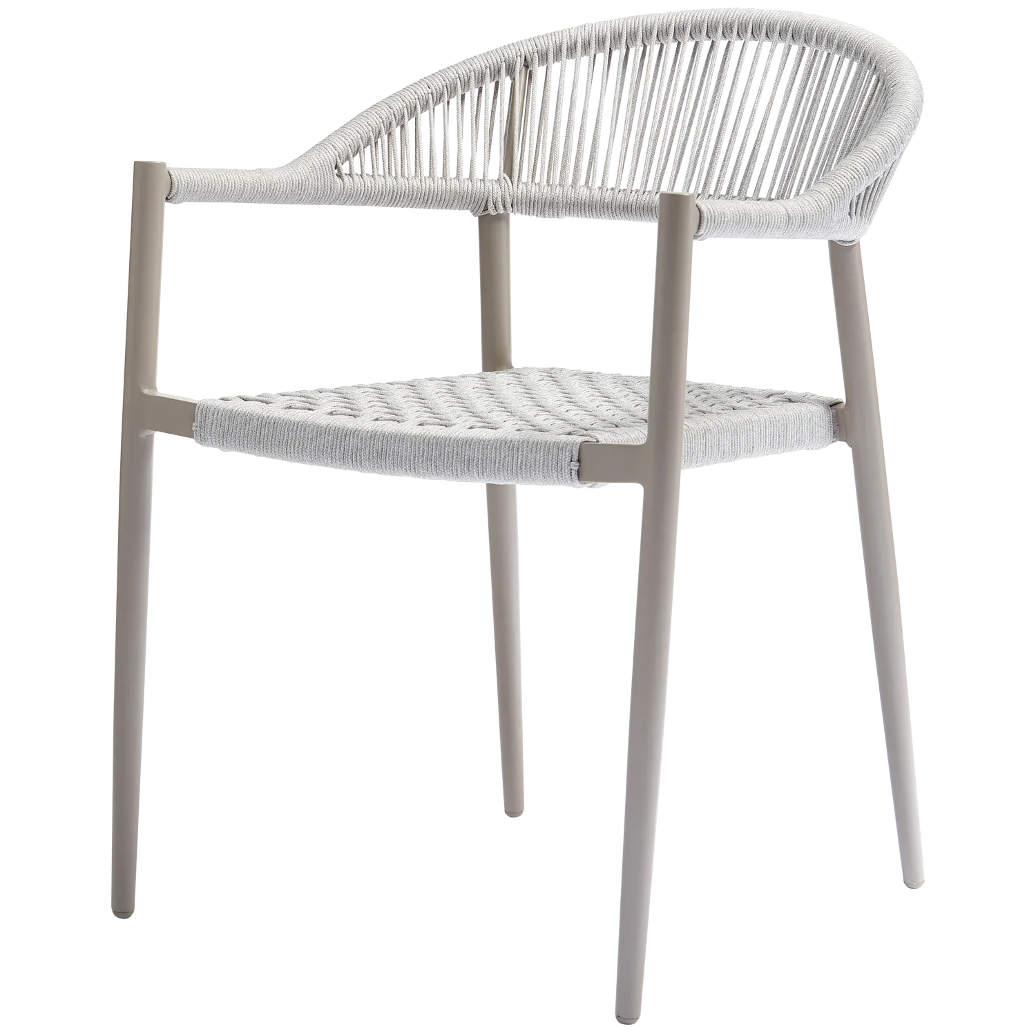 YELLOW GARDEN CHAIR ROPE/ALUMINIUM LIGHT GREY - SET OF 2