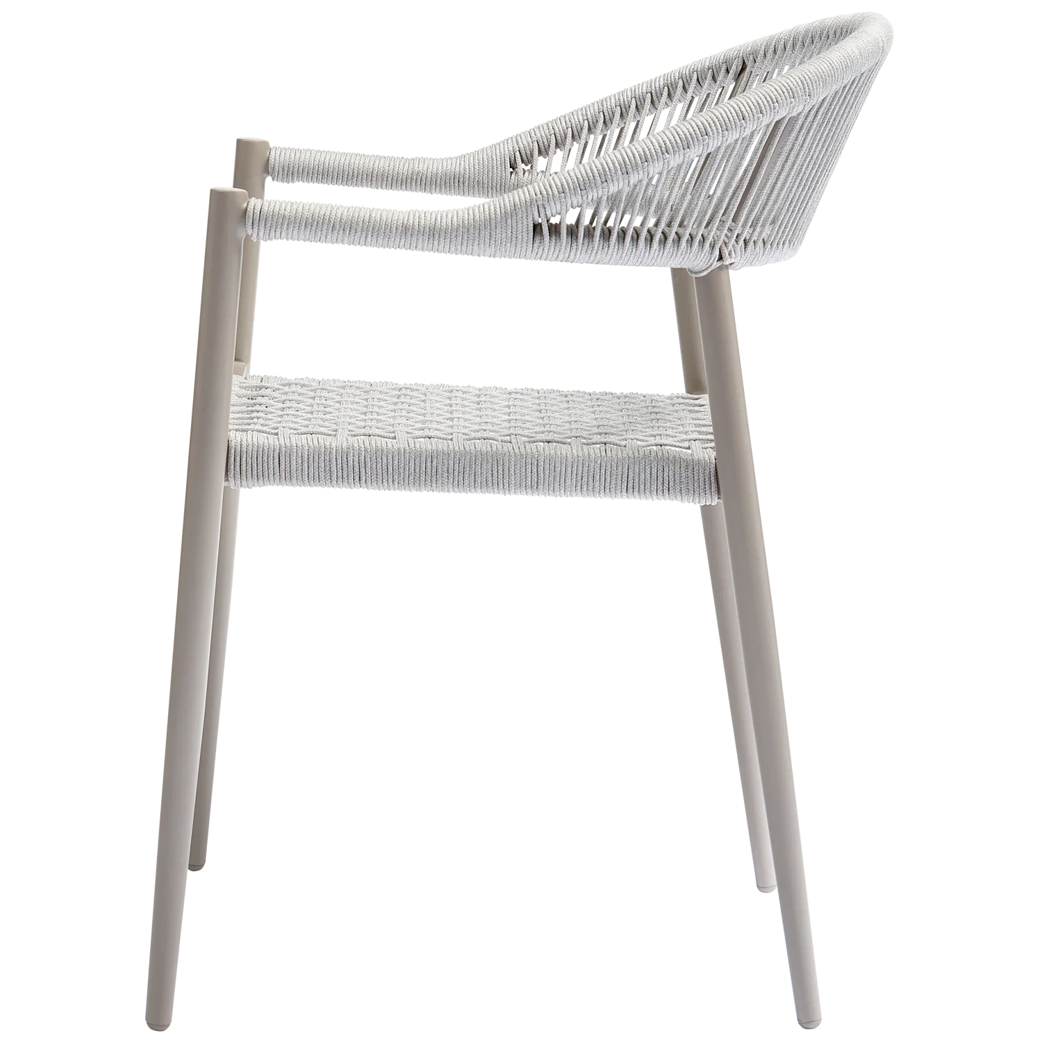 YELLOW GARDEN CHAIR ROPE/ALUMINIUM LIGHT GREY - SET OF 2