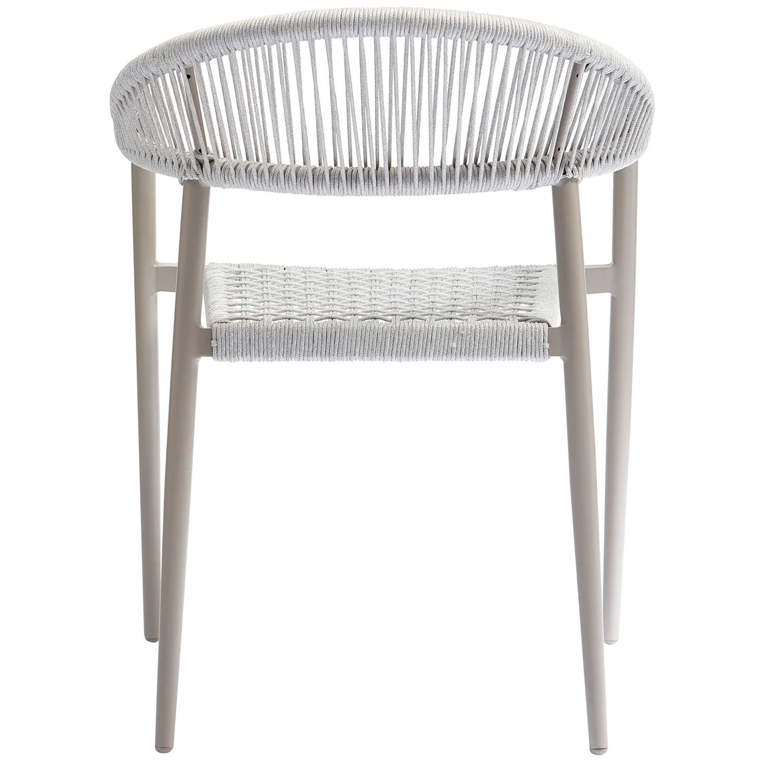 YELLOW GARDEN CHAIR ROPE/ALUMINIUM LIGHT GREY - SET OF 2