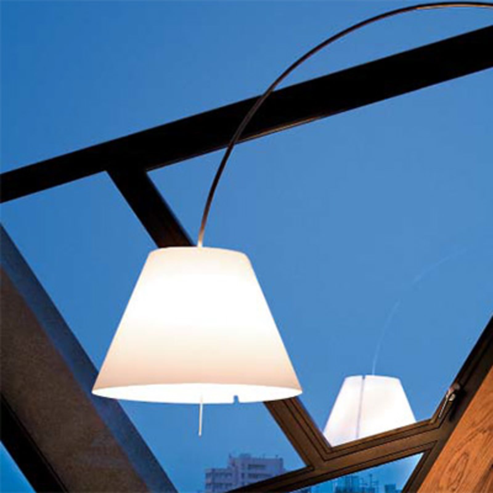 Luceplan lampadar Lady Costanza | Reglabil alb/aluminiu
