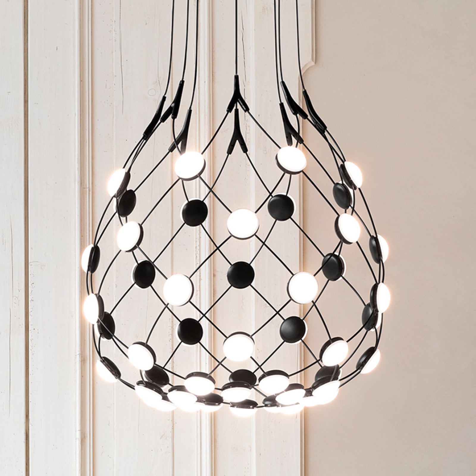 Luceplan lustră MESH | Negru 50 | 50 cm