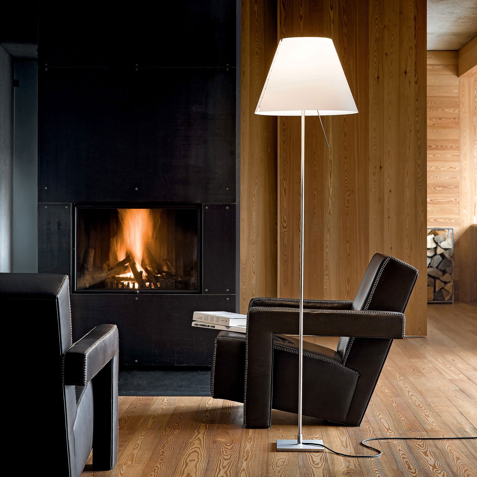 Luceplan lampadar Costanza | D13tif aluminiu/alb