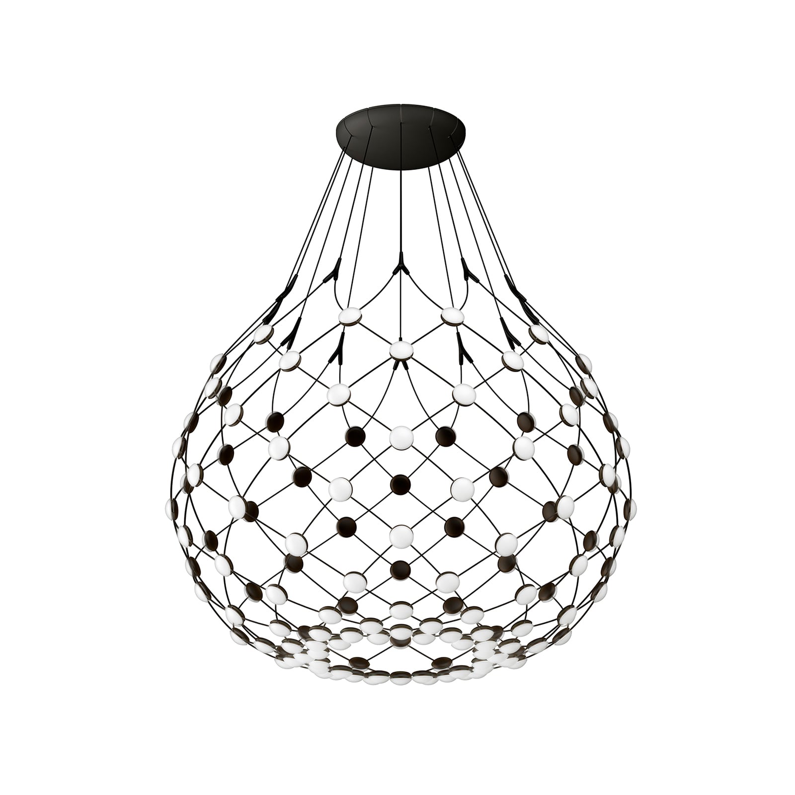 Luceplan lustră Mesh | Phase 2m negru | Ø 80 cm