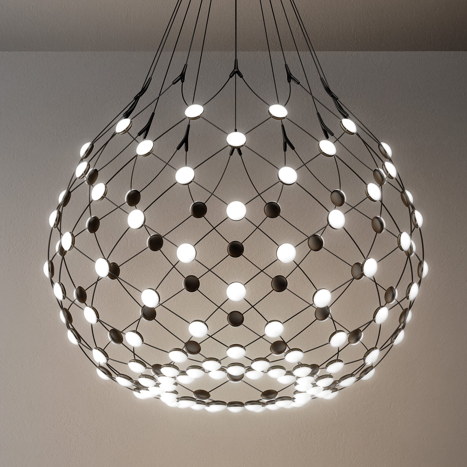 Luceplan lustră Mesh | Phase 3m negru | Ø 80 cm