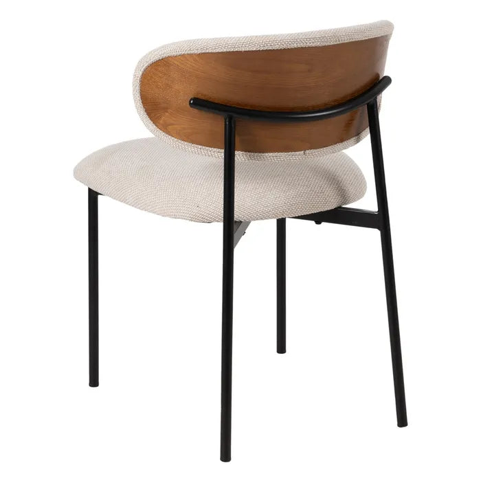 Scaun Dining Ixia, Material Textil și Metal, Stil Modern, 50 x 54 x 73.5 cm (Variante: Verde / Crem)