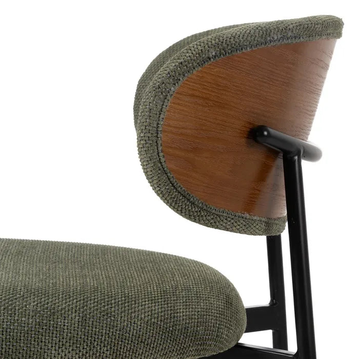 Scaun Dining Ixia, Material Textil și Metal, Stil Modern, 50 x 54 x 73.5 cm (Variante: Verde / Crem)