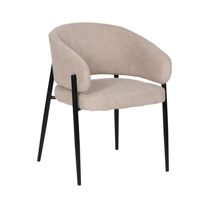 Ixia Scaun dining , Bej, Material Textil și Metal, Stil Modern, 60 x 57 x 79 cm